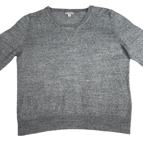 GAP Sweaters - Gap Lightweight Sweater Speckled Grey Cotton Knit Round Neck Rib Detail Size M